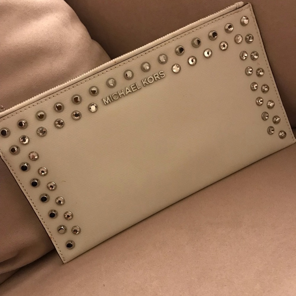 Michael Kors Rhinestones & Studded Wristlet